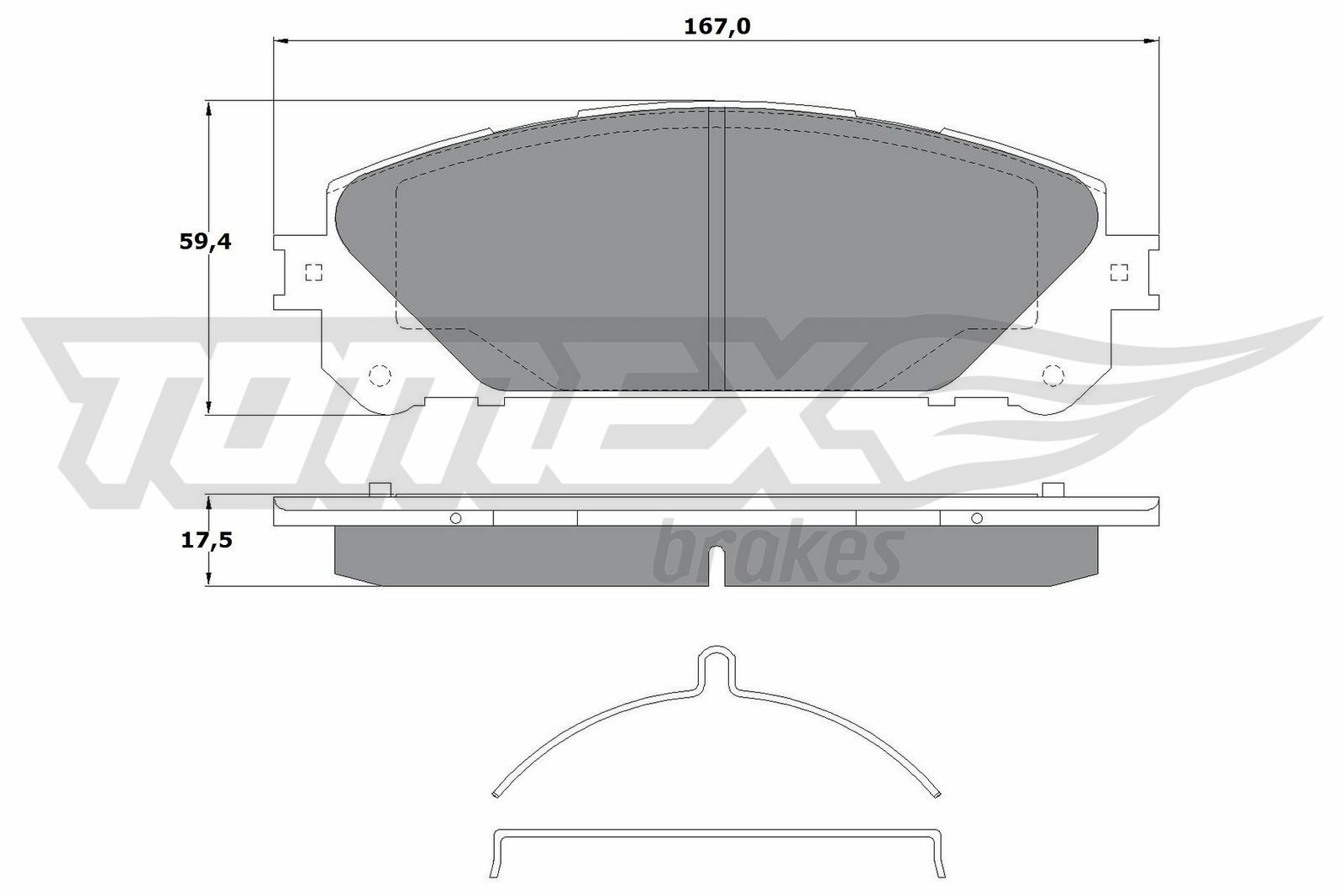 Sada brzdových destiček, kotoučová brzda TOMEX Brakes